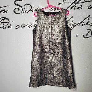 Kidpik Girl's Metallic Faux Leather A-Line Sleeveless Dress, S
